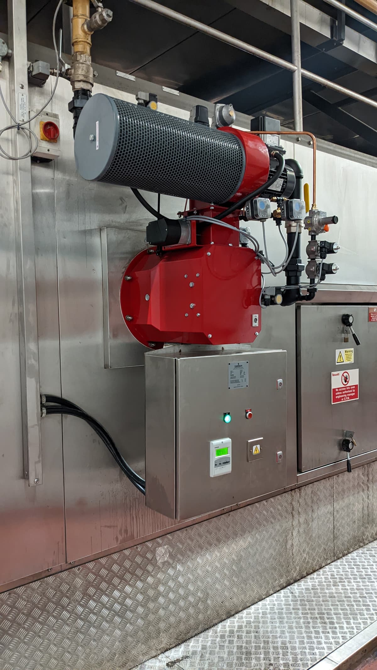 Burner installation - left side view