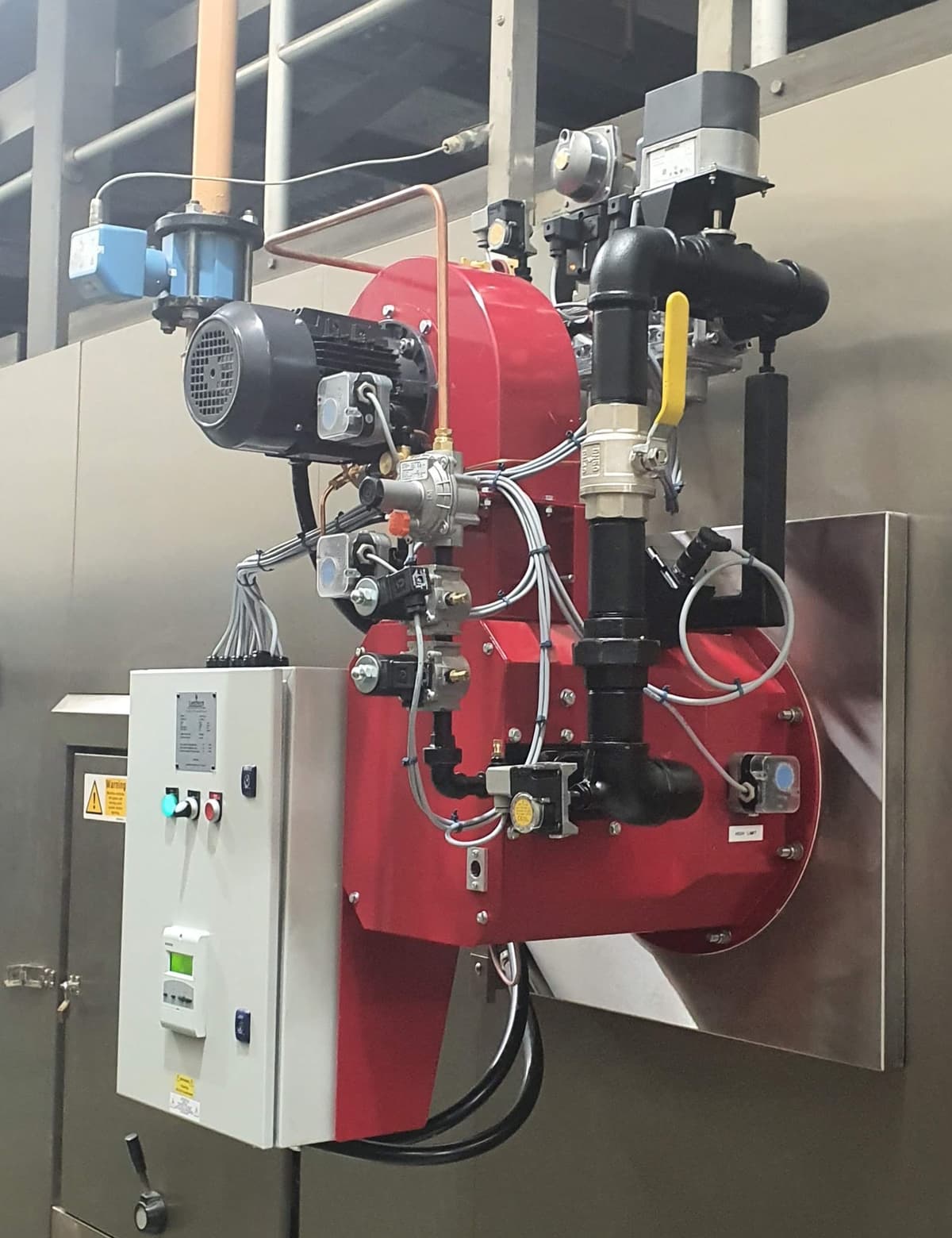 Burner installation - right side view